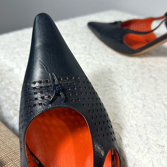 Chanel Leather Perforated Slingbacks Heels - Picture 9 of 11